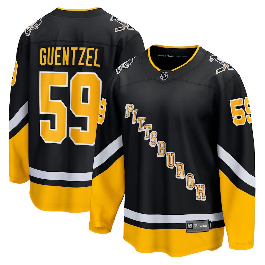 Men Pittsburgh Penguins 59 Jake Guentzel Fanatics Branded Black Alternate Premier Breakaway Player NHL Jersey